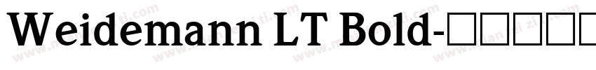 Weidemann LT Bold字体转换